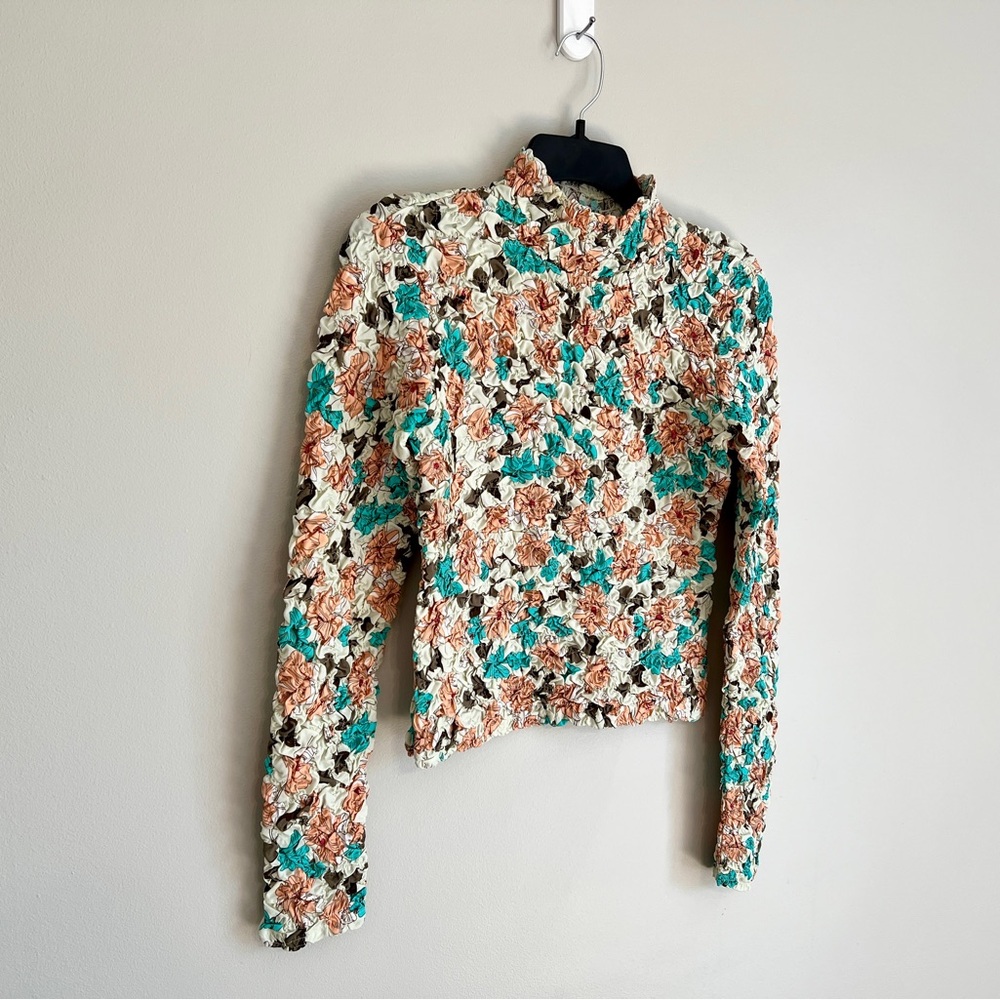 NOLAN Pebble Smocked Turtleneck Top; Anthropologie Size Small/Med